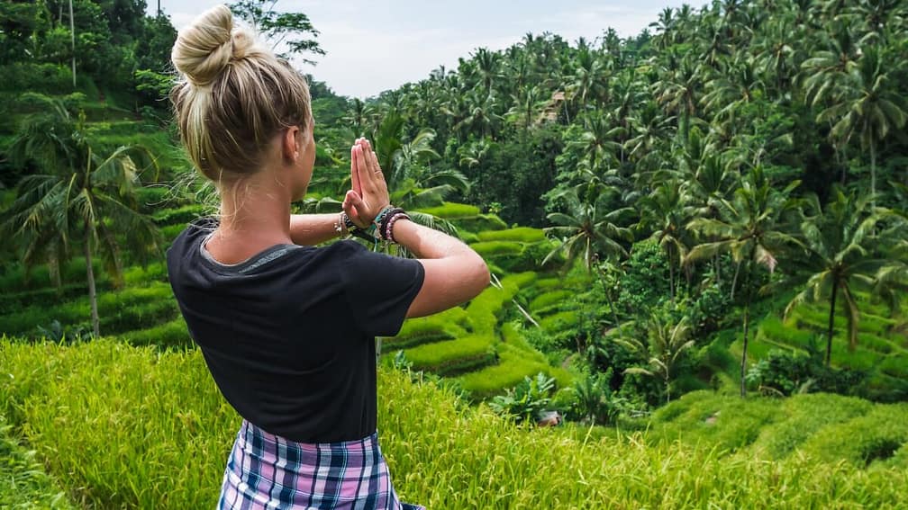 Meditating on Tegalalang Rice Terrace, Ubud, Bali, Indonesia