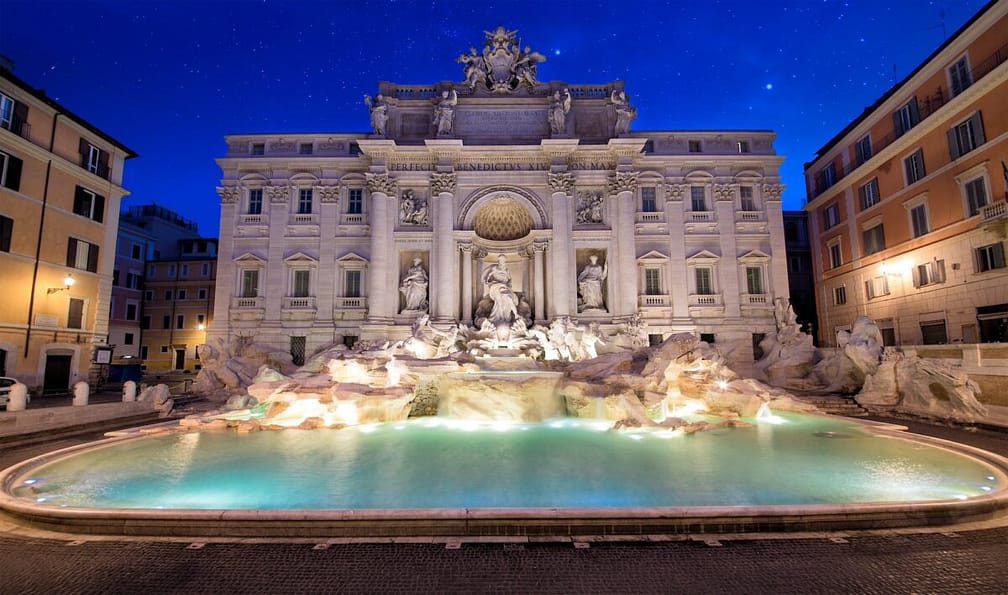 Beautiful Trevi fountain in Rome