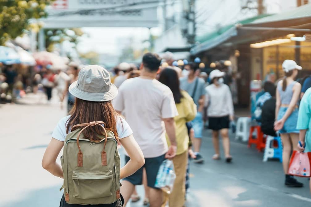 Traveler on the street in Bangkok