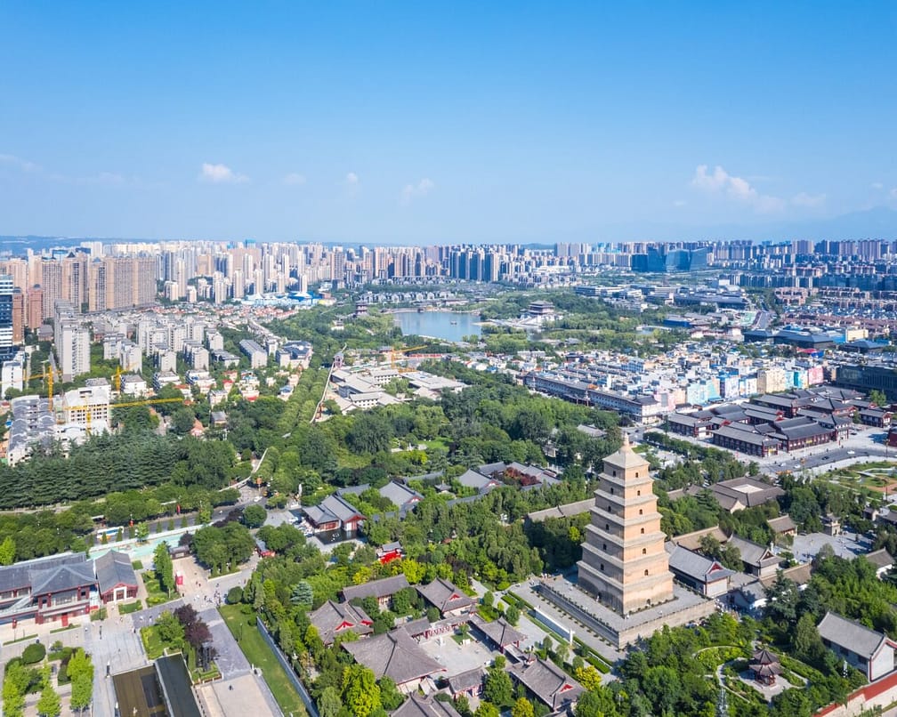 aerial view of Xi'an cityscape