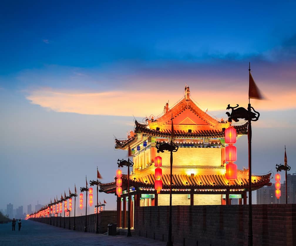 ancient xi'an in nightfall