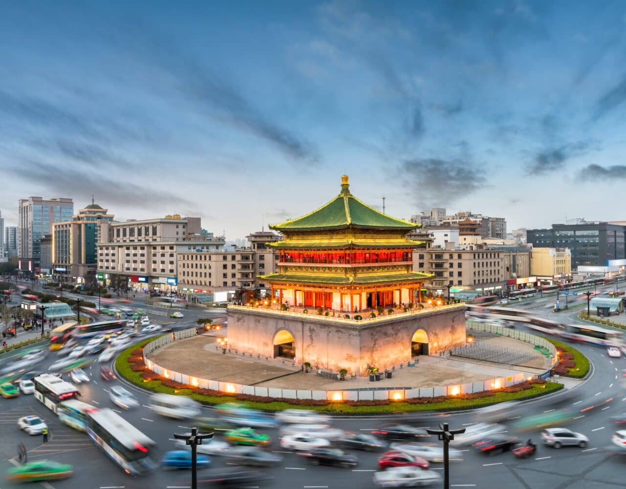 china xian in nightfall