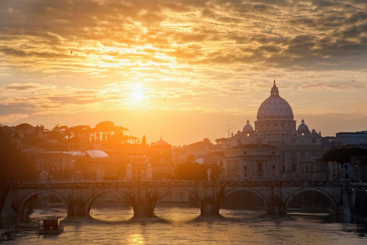 St Peters Basilica and bridge on canal