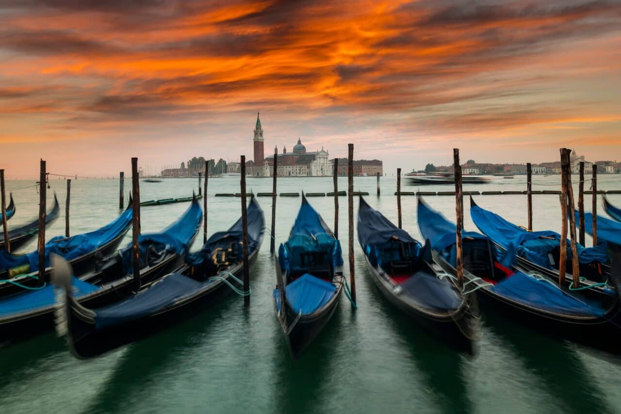 Venice gondolas on San Marco square, Venice, Italy
