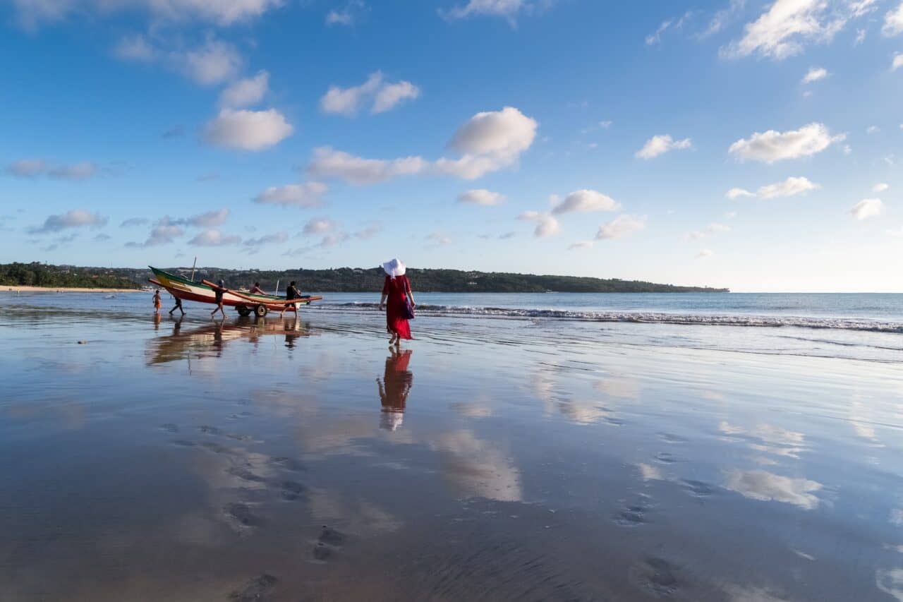 beautiful beach at dusk in Bali