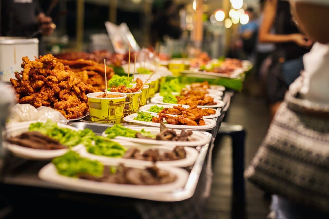 Fried Chicken Stall In Thai Market