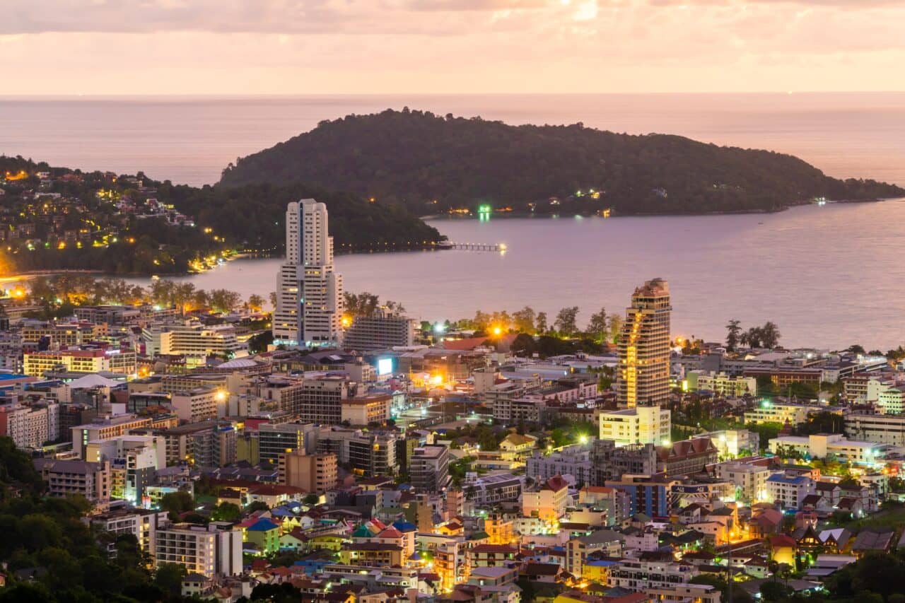 Patong beach aerial high angle view