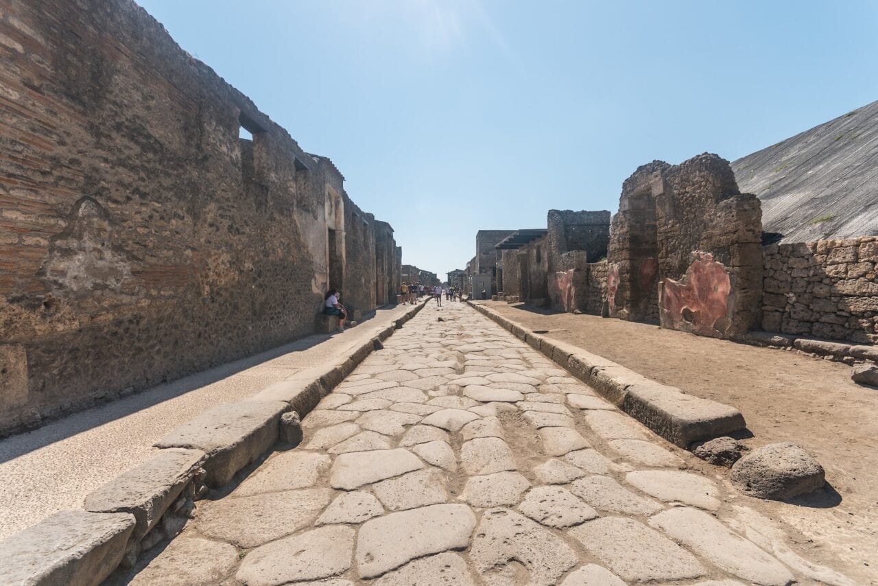 View of Pompeii, in Italy.