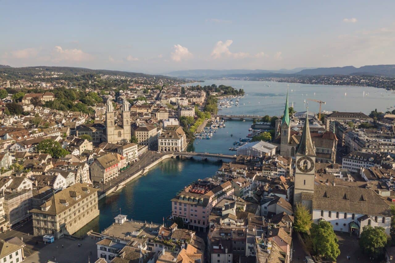 Aerial view of Zurich