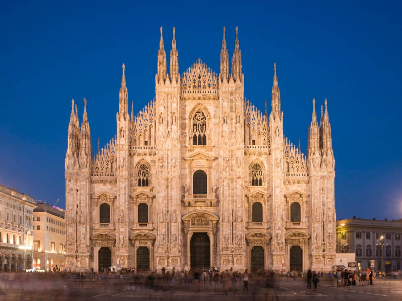Milan Cathedral, Piazza Duomo at night, Milan, Lombardy, Italy